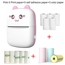Load image into Gallery viewer, Portable Thermal Printer Mini Cat Print Paper Photo Pocket Thermal Printer 57mm Printing Wireless BT 200dpi Android IOS Printers
