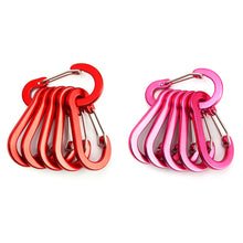 Load image into Gallery viewer, 6/12pcs Multifunction Small Carabiner Clips Outdoor Camping Tool Mountaineering Buckle Steel Fishing Climbing Acessories