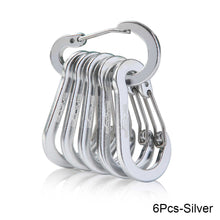Load image into Gallery viewer, 6/12pcs Multifunction Small Carabiner Clips Outdoor Camping Tool Mountaineering Buckle Steel Fishing Climbing Acessories