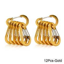 Load image into Gallery viewer, 6/12pcs Multifunction Small Carabiner Clips Outdoor Camping Tool Mountaineering Buckle Steel Fishing Climbing Acessories