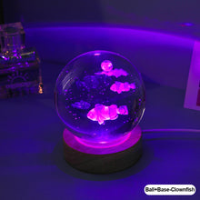 Load image into Gallery viewer, Crystal Ball with Light Base Night Lamp 3D Laser Engraved Sphere Ball Gifts Glass Ball with Wooden Base Christmas Gifts Valentines' Day Gifts for Girlfriends