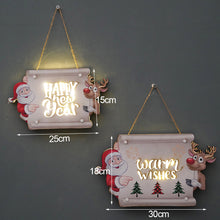 Load image into Gallery viewer, Merry Christmas Happy Newyear Decoration Light Board for Door Christmas Tree Light Wall Hanging Lamp Xmas Wood Decoration with Light Gifts