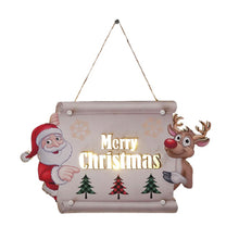 Load image into Gallery viewer, Merry Christmas Happy Newyear Decoration Light Board for Door Christmas Tree Light Wall Hanging Lamp Xmas Wood Decoration with Light Gifts