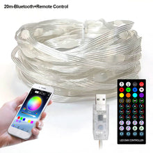 Load image into Gallery viewer, 10M/20M USB Christmas Tree LED String Lights with Smart Bluetooth App Remote Control Christmas Home Decor Fairy Lights Garland