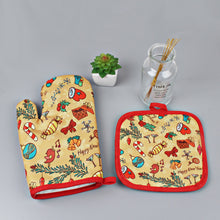 Load image into Gallery viewer, 2Pcs Christmas Oven Mitts Gloves Set Merry Christmas Decorations for Home Kitchen Christmas Ornaments Xmas New Year 2022 Gifts