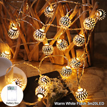 Load image into Gallery viewer, Moroccan String Light Hanging Lamp Decorative For Party Wedding Christmas Decor Xmas Tree Ornament Holiday Lighting