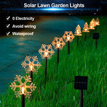 Load image into Gallery viewer, Solar Power Garden Light Christmas Candy Cane Snowflake Light Outdoor LED Waterproof Garden Ground Plug Light New Year Warm Atmosphere