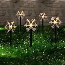 Load image into Gallery viewer, Solar Power Garden Light Christmas Candy Cane Snowflake Light Outdoor LED Waterproof Garden Ground Plug Light New Year Warm Atmosphere