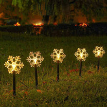 Load image into Gallery viewer, Solar Power Garden Light Christmas Candy Cane Snowflake Light Outdoor LED Waterproof Garden Ground Plug Light New Year Warm Atmosphere
