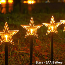 Load image into Gallery viewer, Solar Power Garden Light Christmas Candy Cane Snowflake Light Outdoor LED Waterproof Garden Ground Plug Light New Year Warm Atmosphere