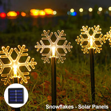 Load image into Gallery viewer, Solar Power Garden Light Christmas Candy Cane Snowflake Light Outdoor LED Waterproof Garden Ground Plug Light New Year Warm Atmosphere
