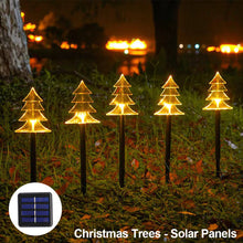 Load image into Gallery viewer, Solar Power Garden Light Christmas Candy Cane Snowflake Light Outdoor LED Waterproof Garden Ground Plug Light New Year Warm Atmosphere