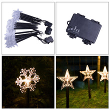 Load image into Gallery viewer, Solar Power Garden Light Christmas Candy Cane Snowflake Light Outdoor LED Waterproof Garden Ground Plug Light New Year Warm Atmosphere
