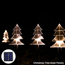 Load image into Gallery viewer, Solar Power Garden Light Christmas Candy Cane Snowflake Light Outdoor LED Waterproof Garden Ground Plug Light New Year Warm Atmosphere