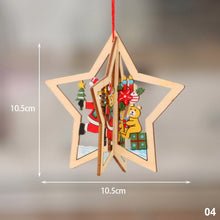 Load image into Gallery viewer, 2023 New Year 3D Christmas Ornament Wooden Hanging Pendants Star Xmas Tree Bell Christmas Tree Decorations For Home Navidad