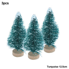 Load image into Gallery viewer, 3Pcs 4.5-12.5cm Mini Christmas Tree Gold Green Small Pine Tree Sisal Silk Cedar New Year Xmas Party Ornaments Navidad