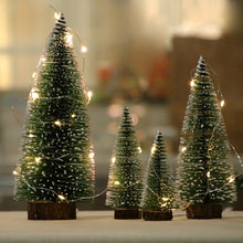 Load image into Gallery viewer, 10-30cm Mini LED Christmas Tree Sisal Silk Cedar Small Xmas Tree For Home Room Decor Gold Silver Blue Green White Mini Tree