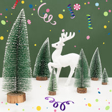 Load image into Gallery viewer, 10-30cm Mini LED Christmas Tree Sisal Silk Cedar Small Xmas Tree For Home Room Decor Gold Silver Blue Green White Mini Tree