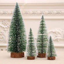 Load image into Gallery viewer, 10-30cm Mini LED Christmas Tree Sisal Silk Cedar Small Xmas Tree For Home Room Decor Gold Silver Blue Green White Mini Tree