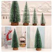Load image into Gallery viewer, 10-30cm Mini LED Christmas Tree Sisal Silk Cedar Small Xmas Tree For Home Room Decor Gold Silver Blue Green White Mini Tree