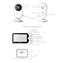 Load image into Gallery viewer, 4.3 inch Wireless Video Baby Monitor Sitter portable Baby Nanny IR LED Night Vision intercom Surveillance Security Camera VB608