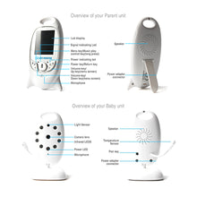 Load image into Gallery viewer, VB601 Video Baby Monitor Wireless 2.0'' LCD Babysitter 2 Way Talk Night Vision Temperature Security Nanny Camera 8 Lullabies