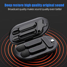 Load image into Gallery viewer, K61 2 in 1 Portable Mini Lavaliere Mic Wireless Dual Lapel Lavalier Microphone with Charging for iPhone
