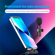 Load image into Gallery viewer, K11 Wireless Lavalier Microphone Portable Audio Video Recording Interview Mini Mic for Android Youtube Game Live Broadcast
