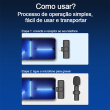 Load image into Gallery viewer, K11 Wireless Lavalier Microphone Portable Audio Video Recording Interview Mini Mic for Android Youtube Game Live Broadcast