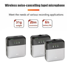 Load image into Gallery viewer, Wireless Square K62 20M Transmission Wireless Lavalier Microphone Recording Lapel Mini Mic for iPhone Android Camera Laptop