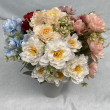 Load image into Gallery viewer, 6 Forks/Bouquet Artificial Flower Silk Peony Fake Flowers Artificial Plant Decorative Flowers Home Decor Wedding Decoration