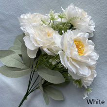 Load image into Gallery viewer, 6 Forks/Bouquet Artificial Flower Silk Peony Fake Flowers Artificial Plant Decorative Flowers Home Decor Wedding Decoration