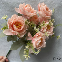Load image into Gallery viewer, 6 Forks/Bouquet Artificial Flower Silk Peony Fake Flowers Artificial Plant Decorative Flowers Home Decor Wedding Decoration