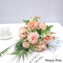 Load image into Gallery viewer, 7 Forks/Bouquet Artificial Flower Silk Peony Rose Camellia Fake Flowers Artificial Plant Decorative Flowers Home Decor Wedding Decoration