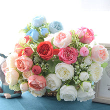Load image into Gallery viewer, 5 Forks/Bouquet Artificial Flower Silk Peony Fake Flowers Artificial Plant Decorative Flowers Home Decor Wedding Decoration