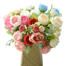 Load image into Gallery viewer, 5 Forks/Bouquet Artificial Flower Silk Peony Fake Flowers Artificial Plant Decorative Flowers Home Decor Wedding Decoration