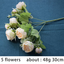 Load image into Gallery viewer, 5 Forks/Bouquet Artificial Flower Silk Peony Fake Flowers Artificial Plant Decorative Flowers Home Decor Wedding Decoration