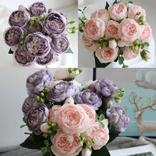 Load image into Gallery viewer, 5 Forks/Bouquet Artificial Flower Silk Persian Rose Fake Flowers Artificial Plant Decorative Flowers Home Decor Wedding Decoration