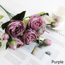 Load image into Gallery viewer, 5 Forks/Bouquet Artificial Flower Silk Persian Rose Fake Flowers Artificial Plant Decorative Flowers Home Decor Wedding Decoration
