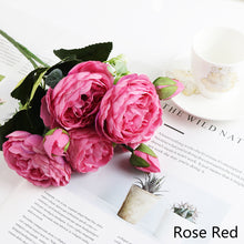 Load image into Gallery viewer, 5 Forks/Bouquet Artificial Flower Silk Persian Rose Fake Flowers Artificial Plant Decorative Flowers Home Decor Wedding Decoration