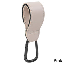 Load image into Gallery viewer, 1/2pcs Baby Bag Stroller Hook Wheelchair Pram Carriage Bag Hanger PU Leather 360° Rotatable Cart Organizer Shopping Bag Clip