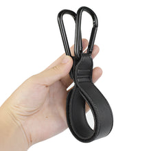 Load image into Gallery viewer, 1pc Baby Bag Stroller Hook Wheelchair Pram Carriage Bag Hanger PU Leather 360° Rotatable Double Head Cart Organizer Shopping Bag Clip