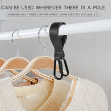 Load image into Gallery viewer, 1pc Baby Bag Stroller Hook Wheelchair Pram Carriage Bag Hanger PU Leather 360° Rotatable Double Head Cart Organizer Shopping Bag Clip