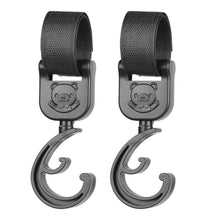 Load image into Gallery viewer, 2pcs Baby Bag Stroller Hook Wheelchair Pram Carriage Bag Hanger 360° Rotatable Cart Organizer Shopping Bag Clip
