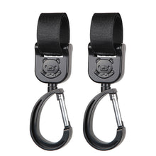 Load image into Gallery viewer, 2pcs Baby Bag Stroller Hook Wheelchair Pram Carriage Bag Hanger 360° Rotatable Cart Organizer Shopping Bag Clip