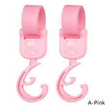 Load image into Gallery viewer, 2pcs Baby Bag Stroller Hook Wheelchair Pram Carriage Bag Hanger 360° Rotatable Cart Organizer Shopping Bag Clip