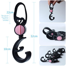 Load image into Gallery viewer, 2pcs Baby Bag Stroller Hook Wheelchair Pram Carriage Bag Hanger 360° Rotatable Cart Organizer Shopping Bag Clip