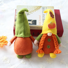 Load image into Gallery viewer, Fall Gnome Doll Pumpkin Maple Figurine Swedish Elf Dwarf Plush Ornaments For Autumn Christmas Tree Xmas Gift Halloween Thanksgiving Decor