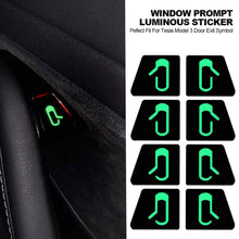 Load image into Gallery viewer, 8Pcs/Set Car Door Open Exit Sticker Window Prompt Luminous Sticker Kit Decal Fit Interior Decoration Stickers for Model 3