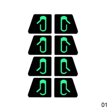 Load image into Gallery viewer, 8Pcs/Set Car Door Open Exit Sticker Window Prompt Luminous Sticker Kit Decal Fit Interior Decoration Stickers for Model 3